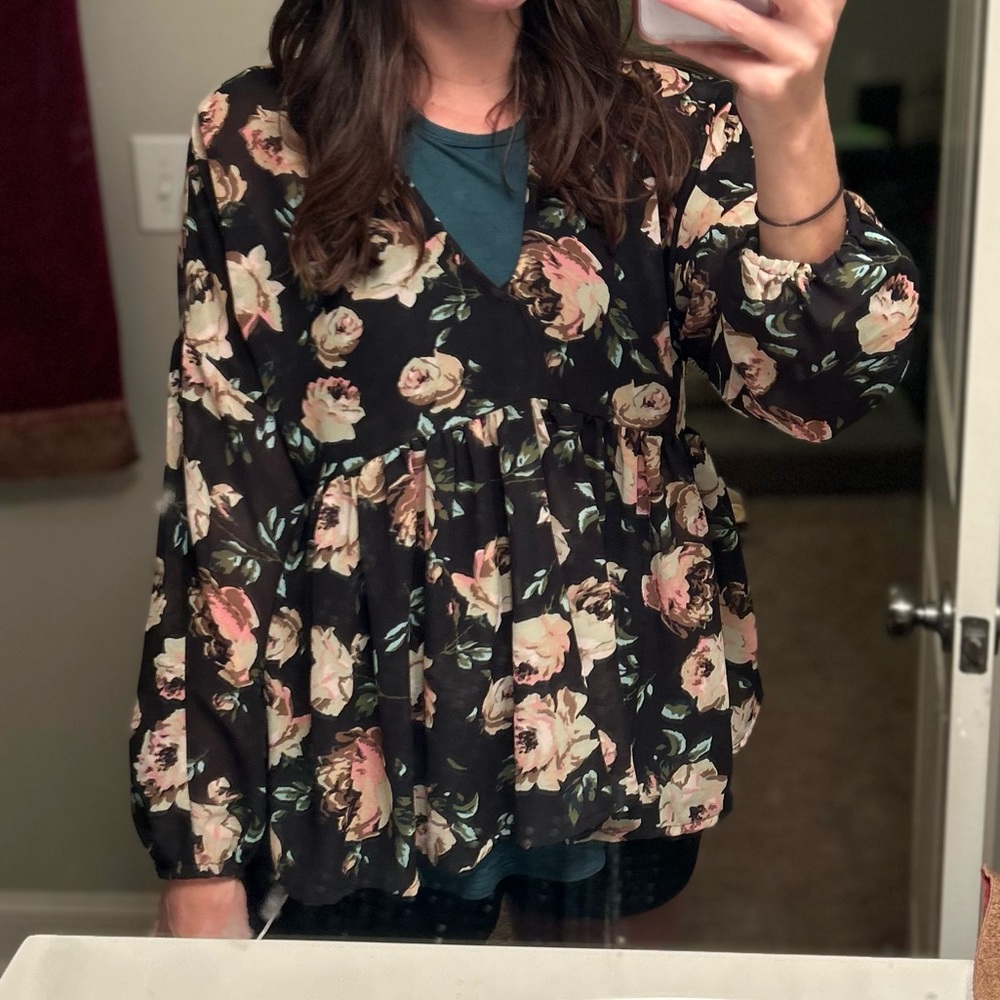 ASOS Floral Peplum Top